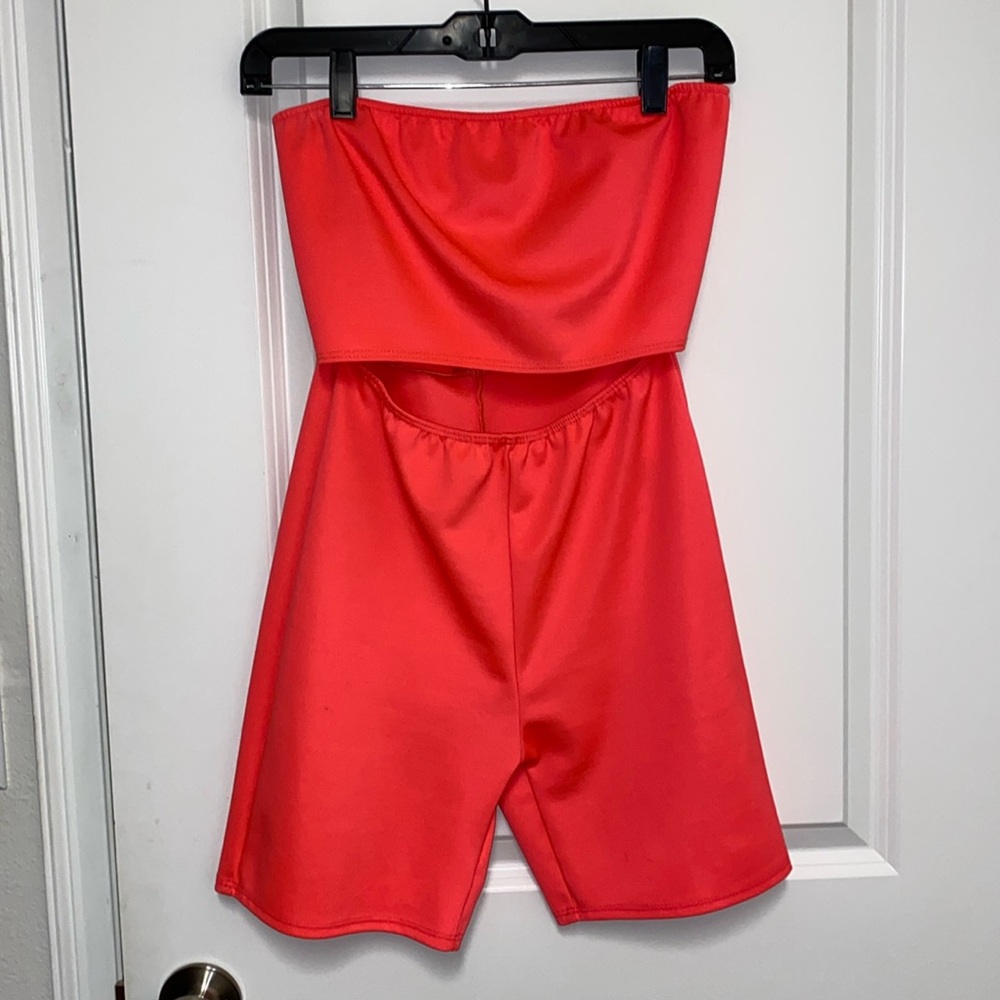 Tube Romper w/ Center Cutout